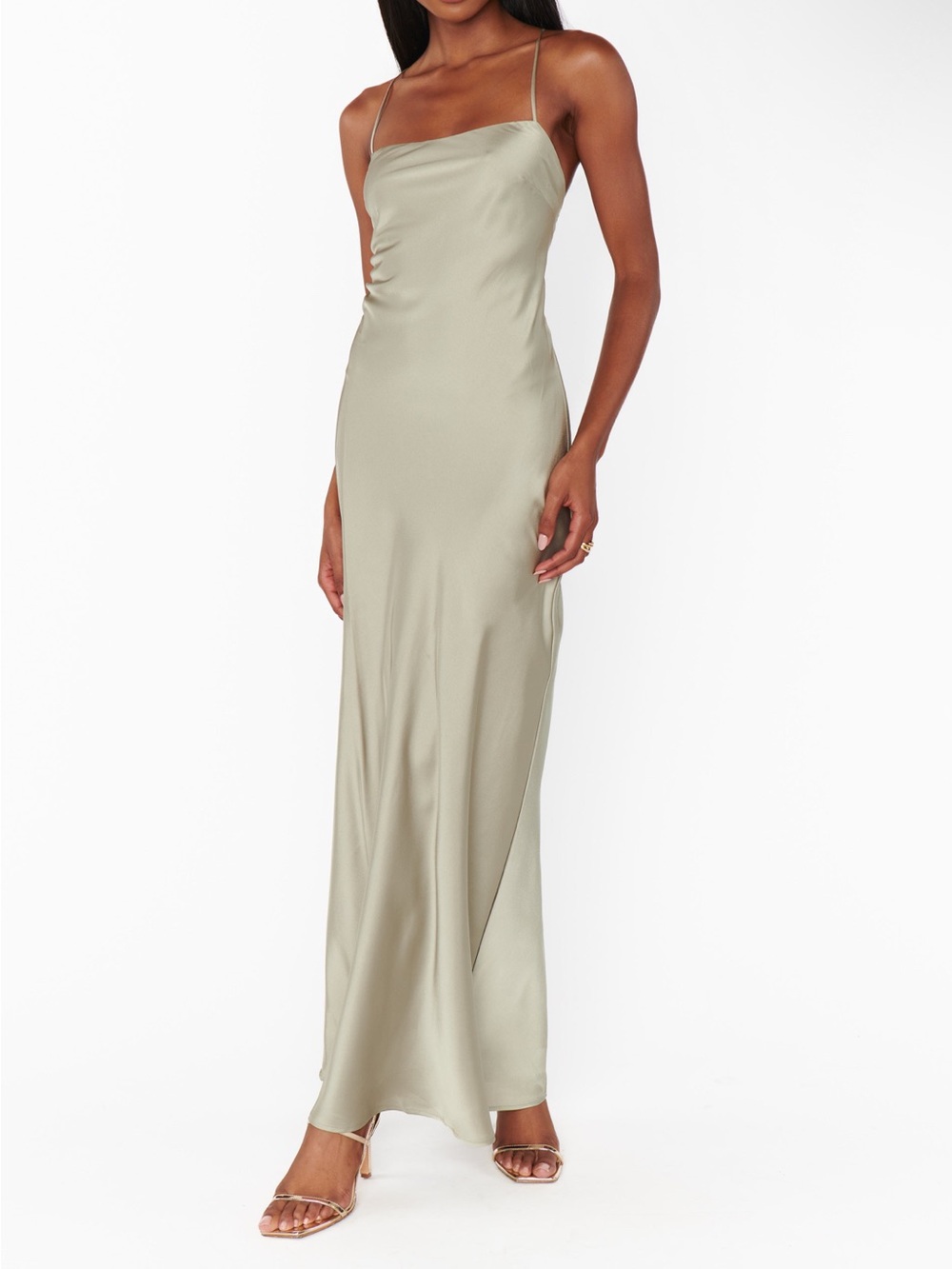 Show me your mumu dani Slip Maxi Dress in Sage Green NWOT